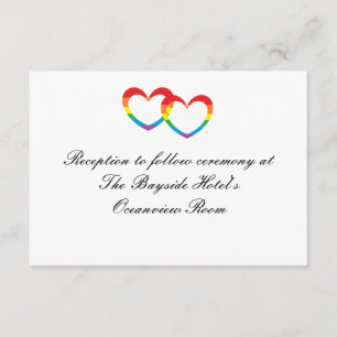Cartes de réception "Rainbow Double Hearts"