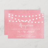 Cartes de réception Rose Rustique avec Guirlande d (Devant / Derrière)