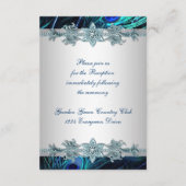 Cartes de réception Royal Blue Silver Indian Paon (Dos)