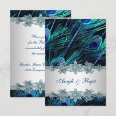 Cartes de réception Royal Blue Silver Indian Peaco (Devant / Derrière)