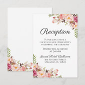 Cartes de réception Rustique Rose Floral Mariage (Devant / Derrière)