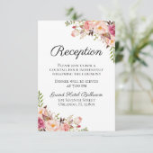 Cartes de réception Rustique Rose Floral Mariage (Debout devant)