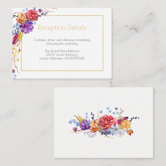 Cartes De Réception Succulentes Automne (Devant / Derrière)