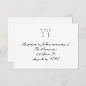 Cartes de réception "Verres à Champagne" (Devant / Derrière)