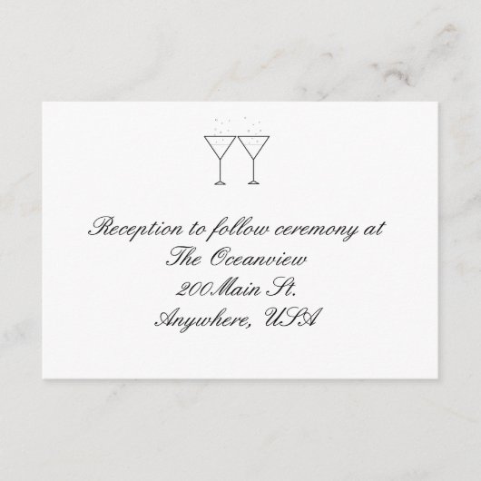 Cartes de réception "Verres à Champagne" (Devant)