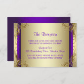 Cartes de réception violet et or (Devant / Derrière)