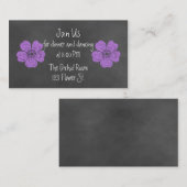 Cartes de réception Wild Purple Rose Chalkboard (Devant / Derrière)