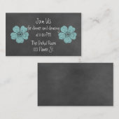 Cartes de réception Wild Turquoise Rose Chalkboard (Devant / Derrière)
