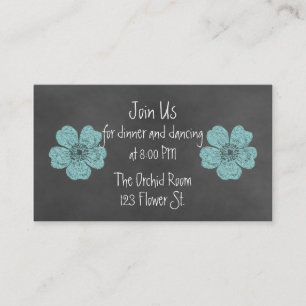 Cartes de réception Wild Turquoise Rose Chalkboard