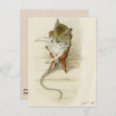 Cartes de recette d'aquarelle de la souris de gran (Devant / Derrière)