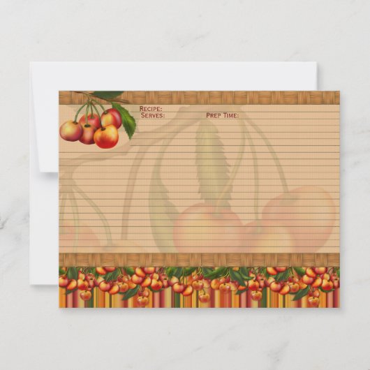 Cartes de recette de cerise (Devant)