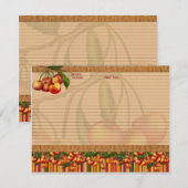 Cartes de recette de cerise (Devant / Derrière)