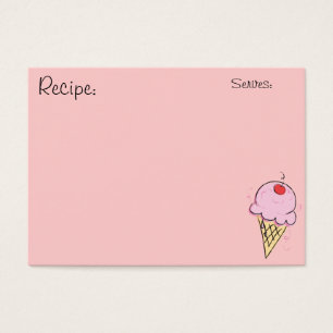 Cartes de recette de crème glacée