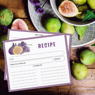 Cartes de recette de cuisine violette Figs et Rais