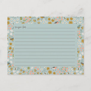 Cartes de recette de douche de mariage florale Bir