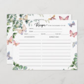 Cartes de recette de douche de mariage papillons e (Devant / Derrière)