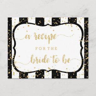 Cartes de recette de douche de mariée avec des ray