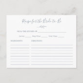 Cartes de recette de douche de mariée Minimal Leaf (Devant)