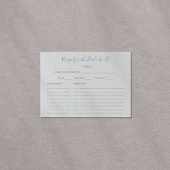 Cartes de recette de douche de mariée Minimal Leaf