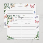 Cartes de recette de douche nuptiale papillons euc (Devant / Derrière)