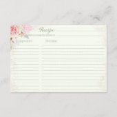 Cartes de recette de Fête de Mariage aux Roses Ros (Dos)