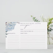 Cartes de recette de Fête des mariées Blue Hydrang (Debout devant)