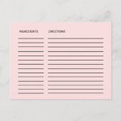 Cartes de recette de Fête des mariées de calligrap (Dos)