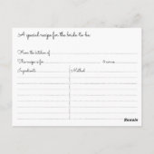 Cartes de recette de Fête des mariées de tableau d (Dos)