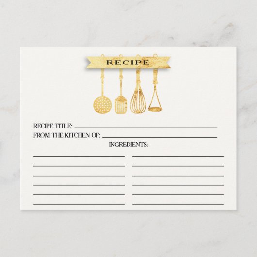 Cartes de recette de Fête des mariées d'ustensiles (Devant)