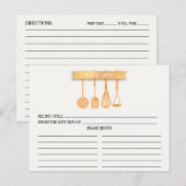 Cartes de recette de Fête des mariées d'ustensiles (Devant / Derrière)
