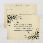 Cartes de recette de Fête des mariées Élégantes et (Devant / Derrière)