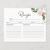 Cartes de recette de Fête des mariées florale rose (Devant)