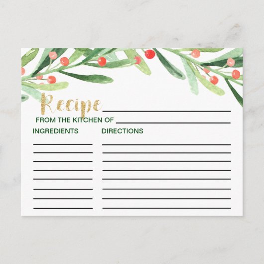 Cartes de recette de Fête des mariées Holly de Noë (Devant)