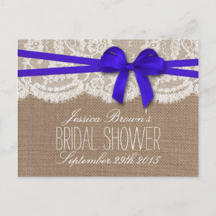Cartes de recette de Fête des mariées Rustic Blue 