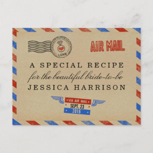 Cartes de recette de Fête des mariées vintage