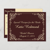 Cartes de recette de Fêtes des mariées vintages (Devant / Derrière)