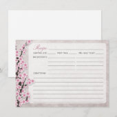 Cartes de recette de fleurs de cerisier roses rust (Devant / Derrière)
