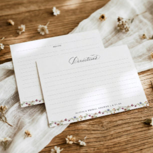 Cartes de Recette de Mariage Botanique Fleurs Sauv