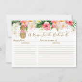 Cartes de recette de mariage tropical fleuri à l'a (Devant)