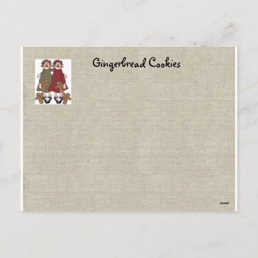 Cartes de recette de vacances (Dos)