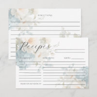 Cartes de recette élégantes avec hortensias bleus