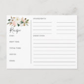 Cartes de recette élégantes Magnolia Blush Fête de (Devant)