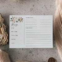 Cartes de recette élégantes Magnolia Blush Fête de
