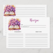 Cartes de recette élégantes sur le thème du livre (Devant / Derrière)