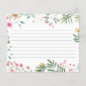 Cartes de recette fleur sauvage (Dos)