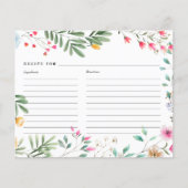 Cartes de recette fleur sauvage (Devant)