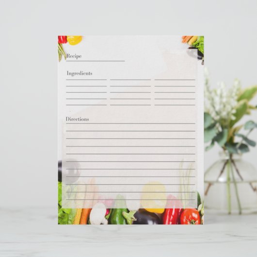 Cartes de recette recto recto recto recto double f (Debout devant)
