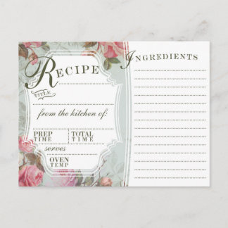 Cartes de recette Rose vintage