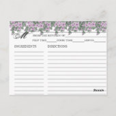 Cartes de recette simples à fraise violette (Dos)