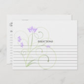 Cartes de recette Tourbillonnant Lavender Simple (Devant / Derrière)